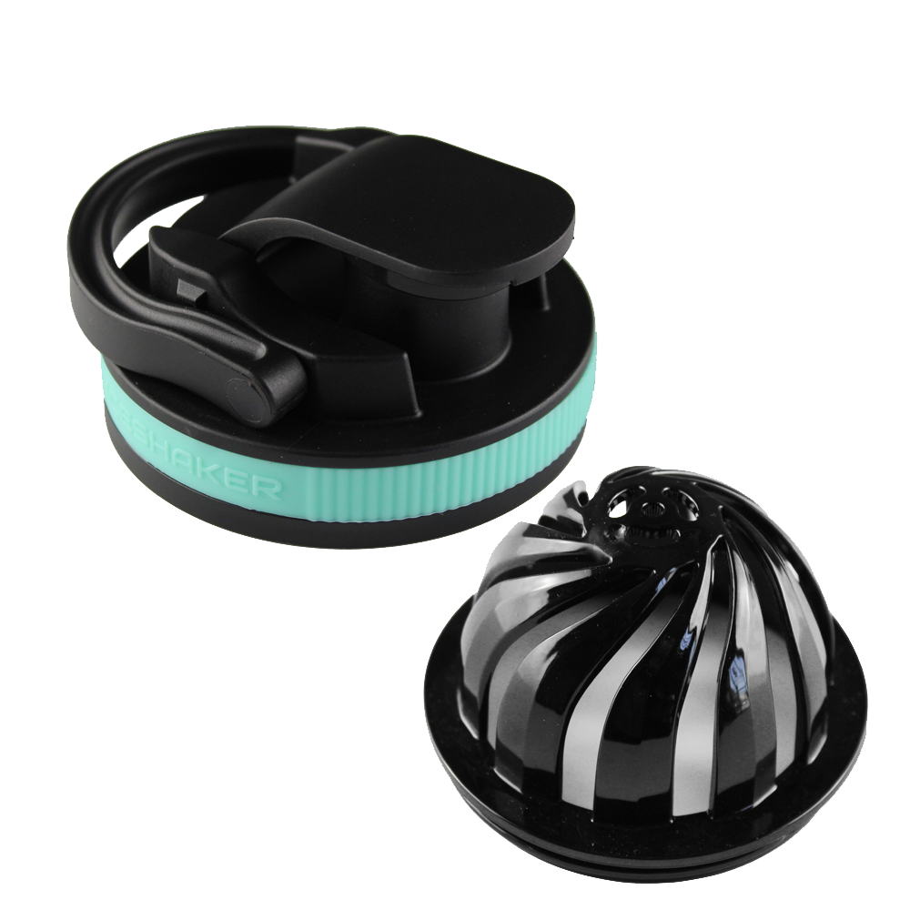 26oz Shaker Lid + Agitator Combo - Black Lid with Mint Band