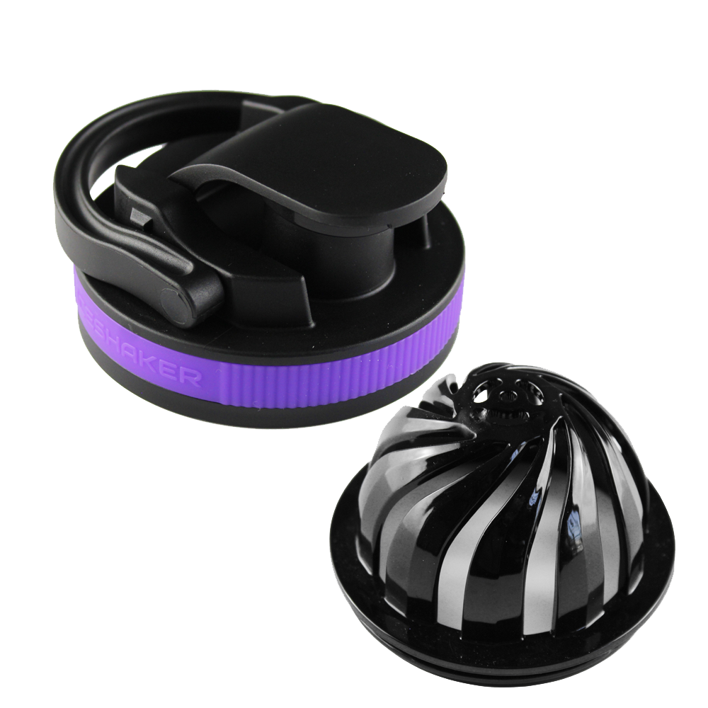 26oz Shaker Lid + Agitator Combo - Black Lid with Purple Band