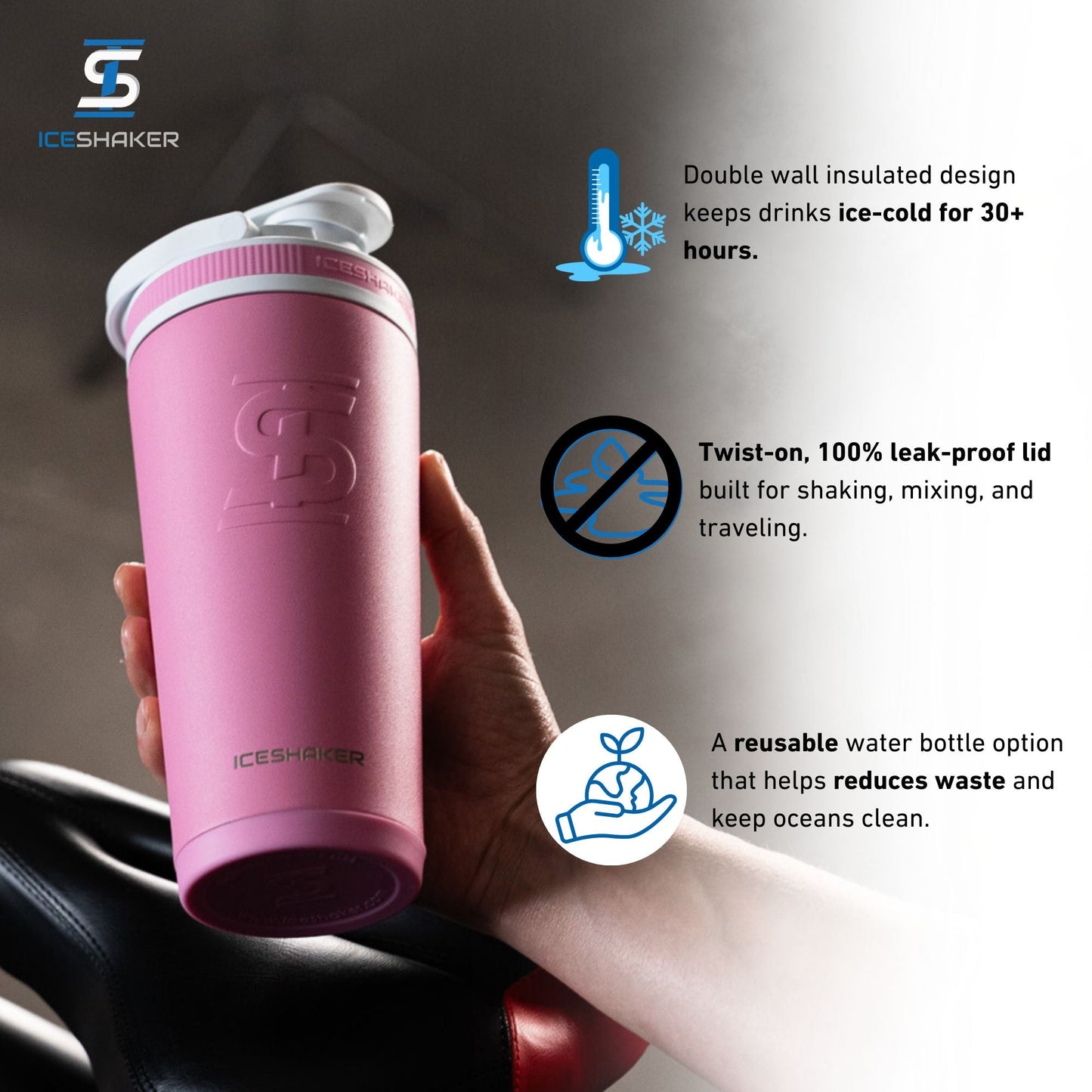 26oz Ice Shaker - Pink