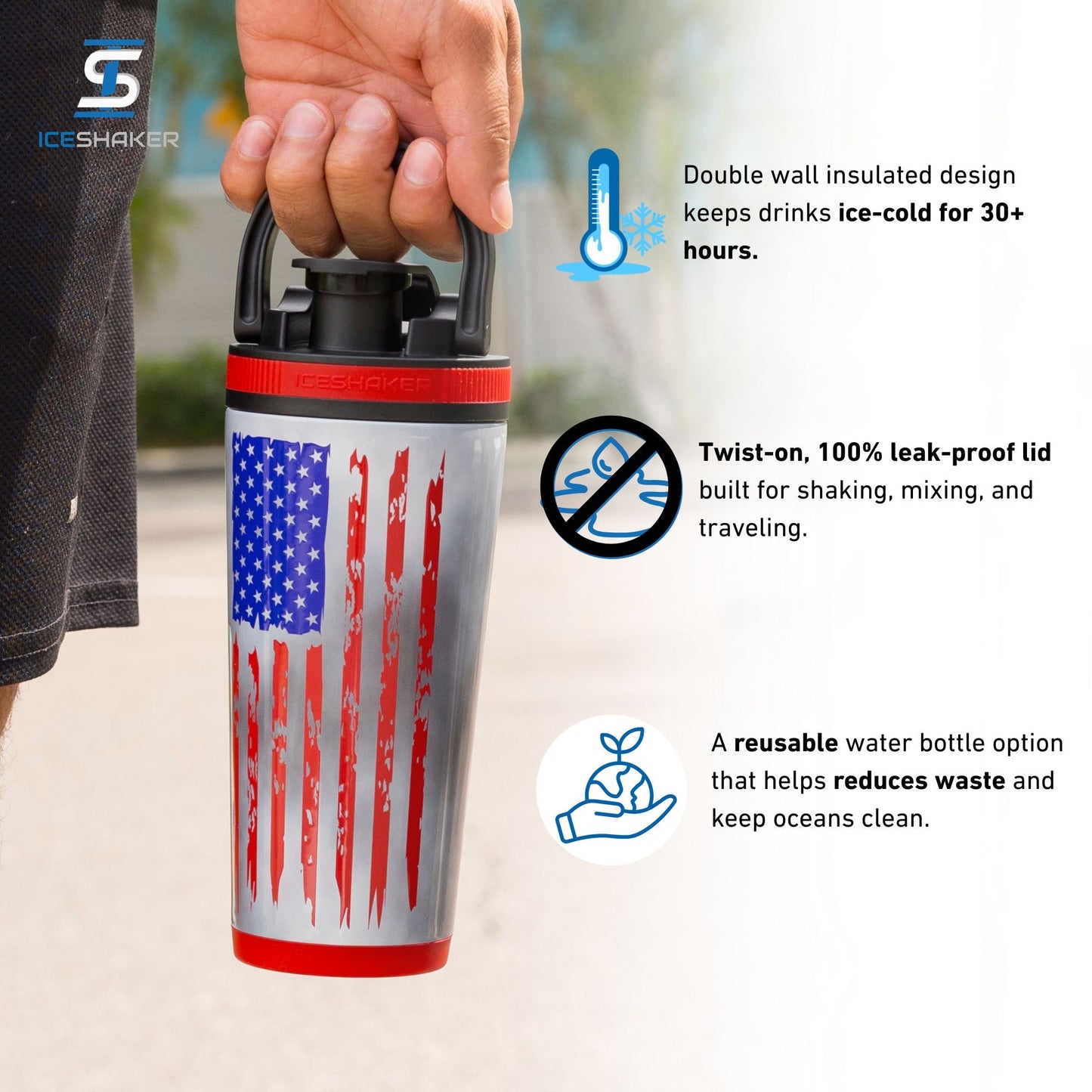 Ice Shaker Allegiance Series 26oz Shaker Bottles