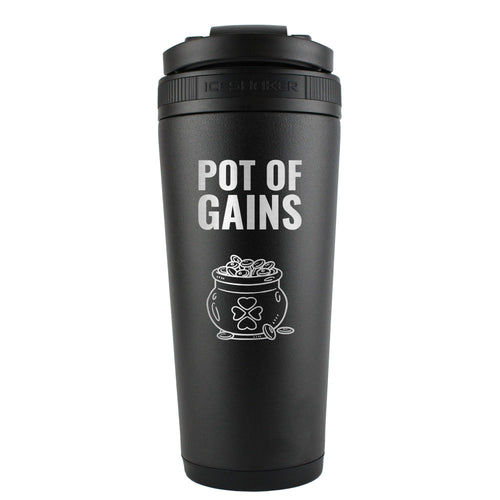 St. Patrick's Day Pot-O-Gains 26oz Ice Shaker - Black