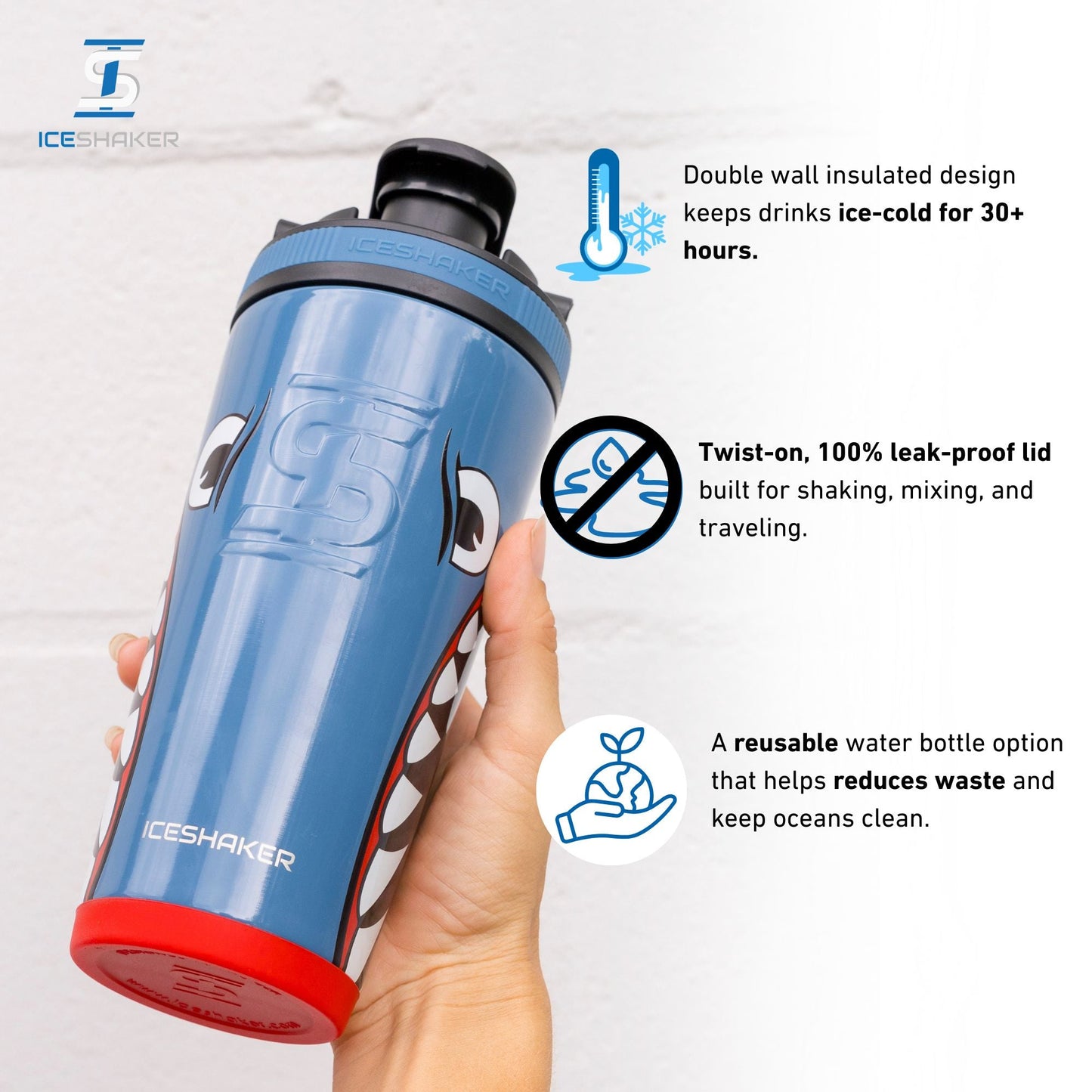 26oz Ice Shaker - Blue Bomber