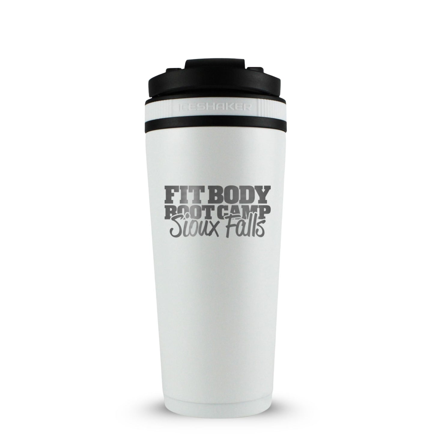 CUSTOM Sioux Falls Fit Body Boot Camp 26oz Ice Shaker - White