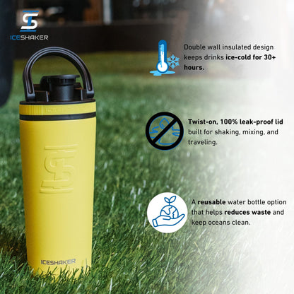 Ice Shaker Matte Series 26oz Shaker Bottle - Yellow