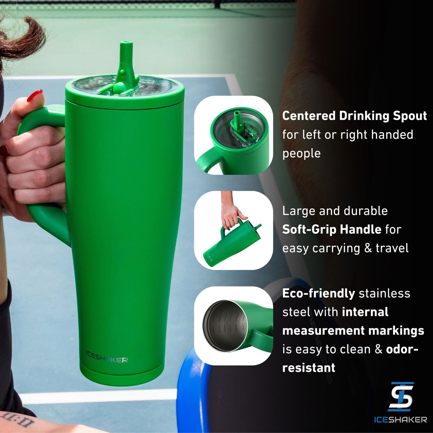 40oz Legend Series Shaker Bottle - Dragon Green
