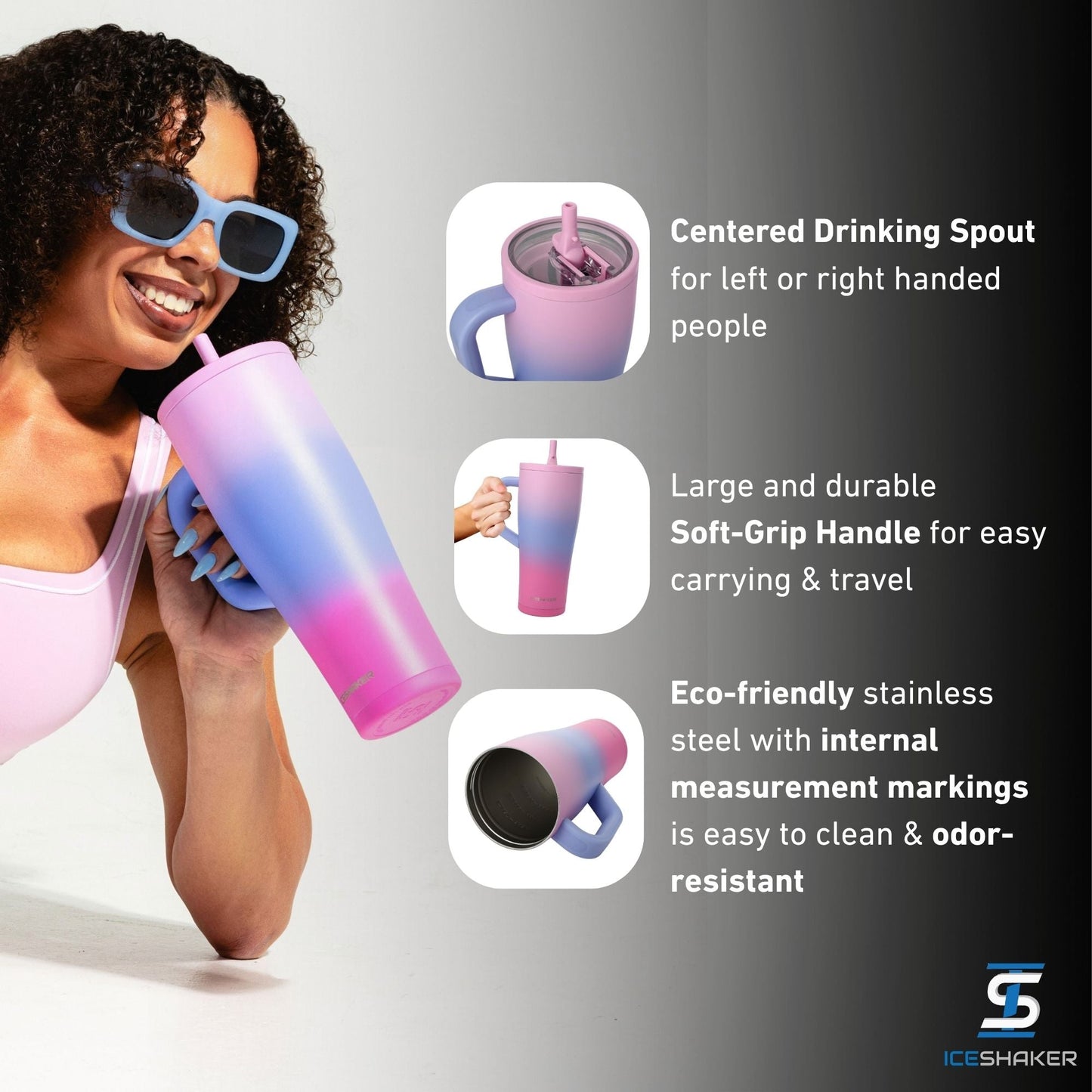 40oz Legend Series Shaker Bottle - Periwinkle Haze