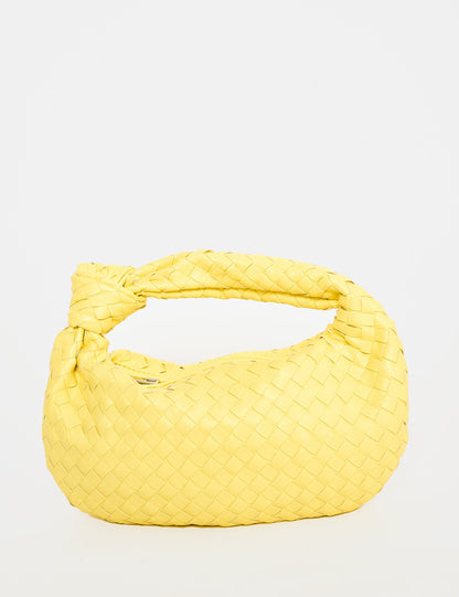 The Blame Lemon Woven Pu Knot Detail Mini Pu Bag