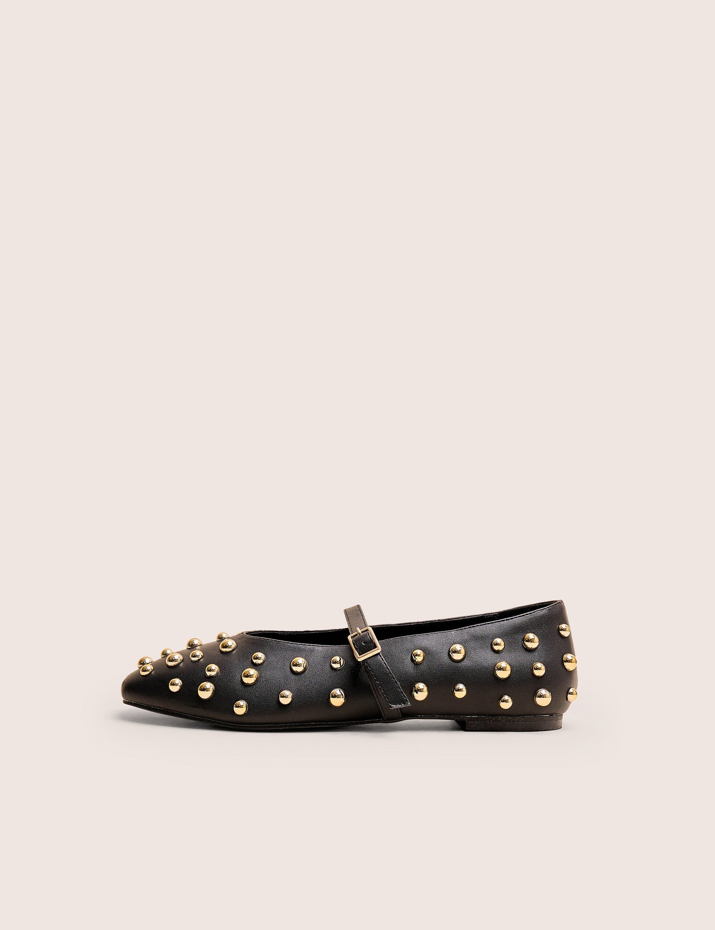 Elsie Black Studded Ballerina Flats