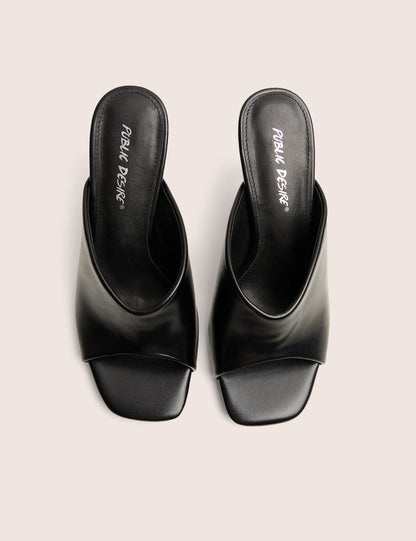 J'adore Black Mule Heels