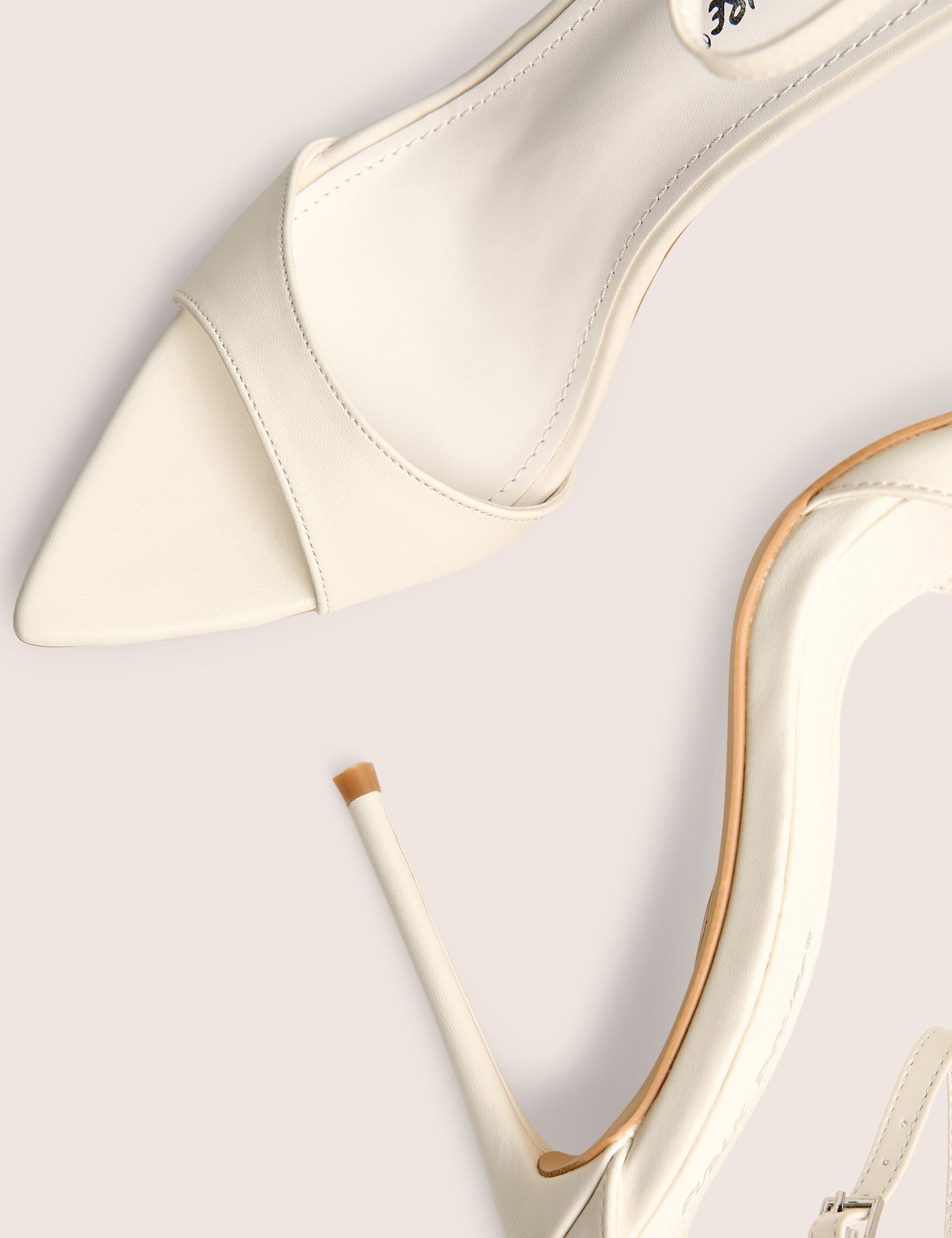 Kelisa White Pu Pointed Toe Barely There Stiletto High Heels
