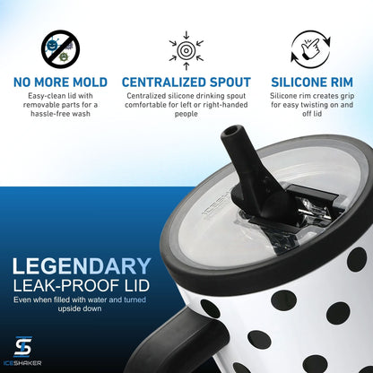 40oz Legend Series Shaker Bottle - Polka Dot