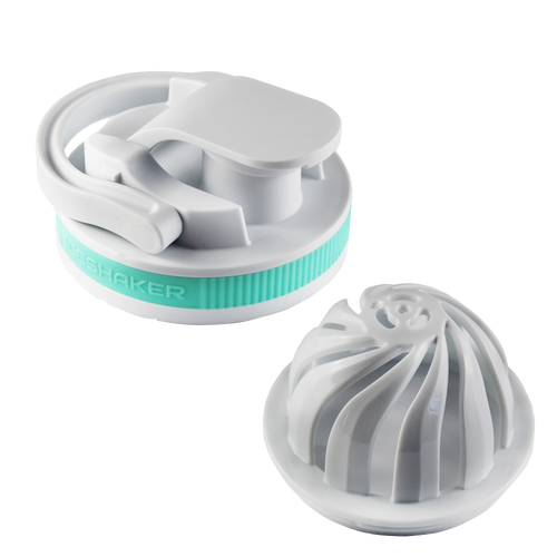 26oz Shaker Lid + Agitator Combo - White Lid with Mint Band