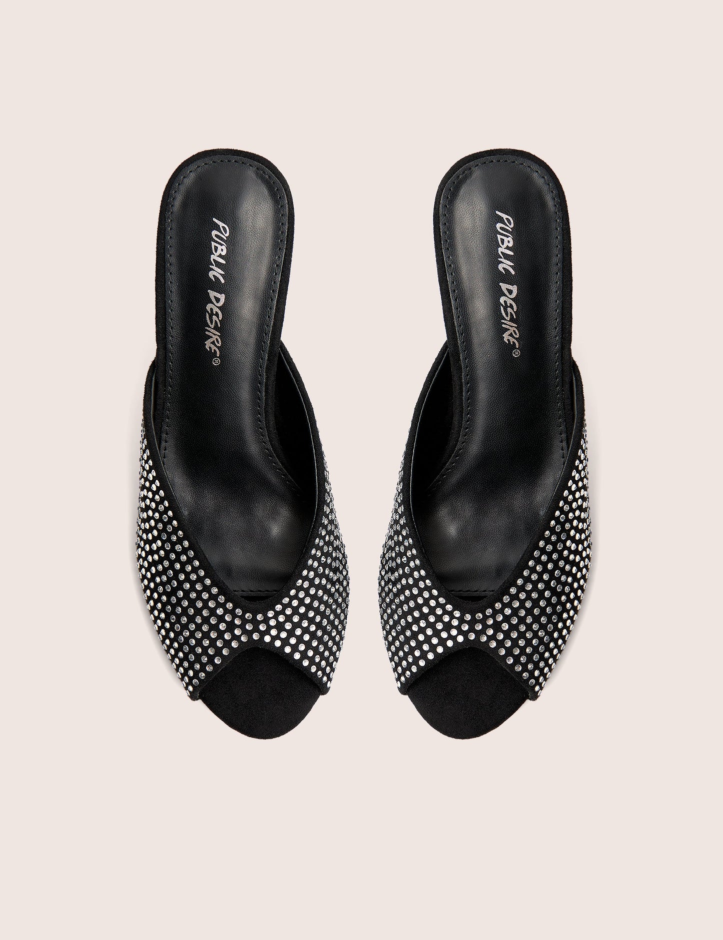 Norma Black Embellished Mule Heels
