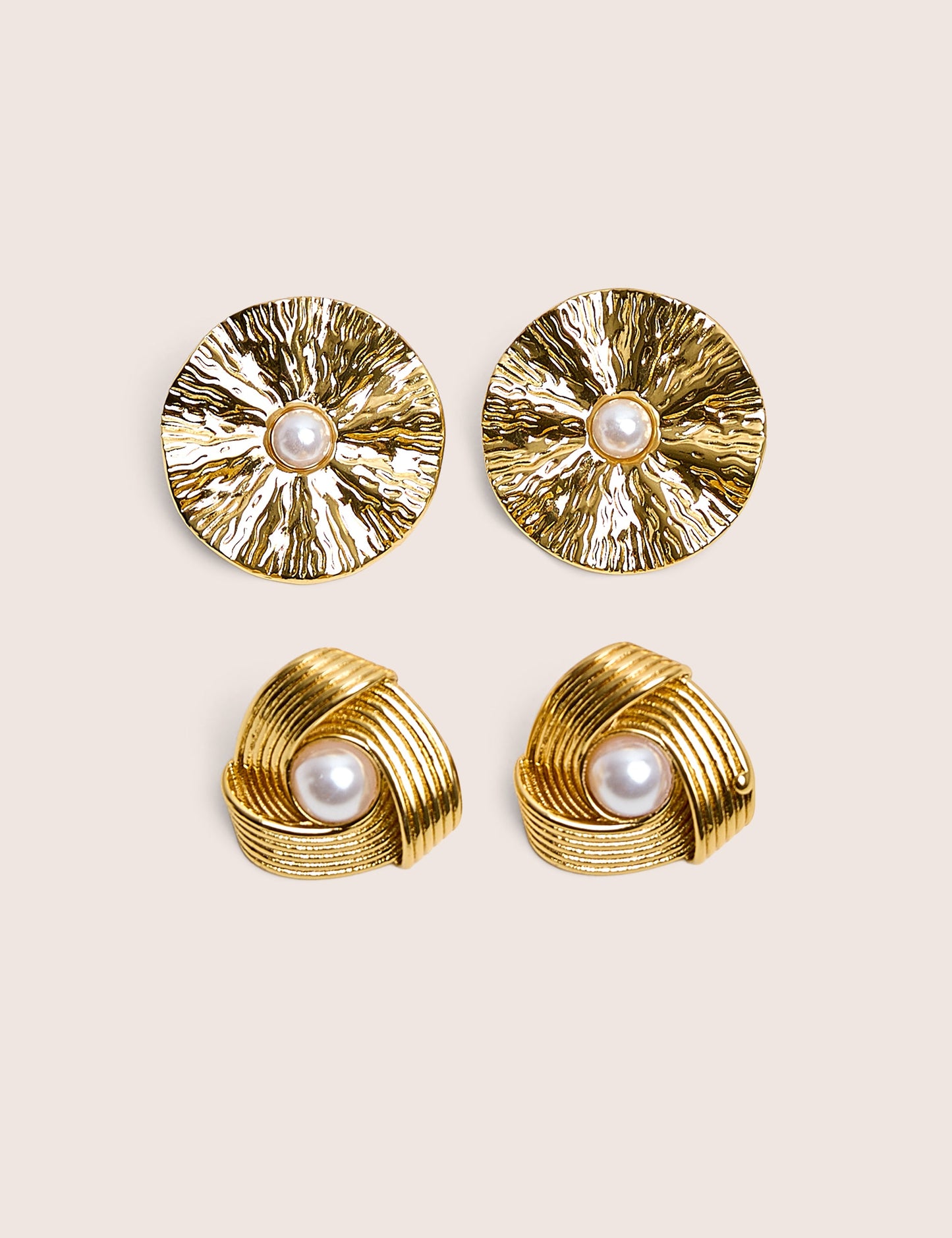 Gold and Pearl Earring Two Pack