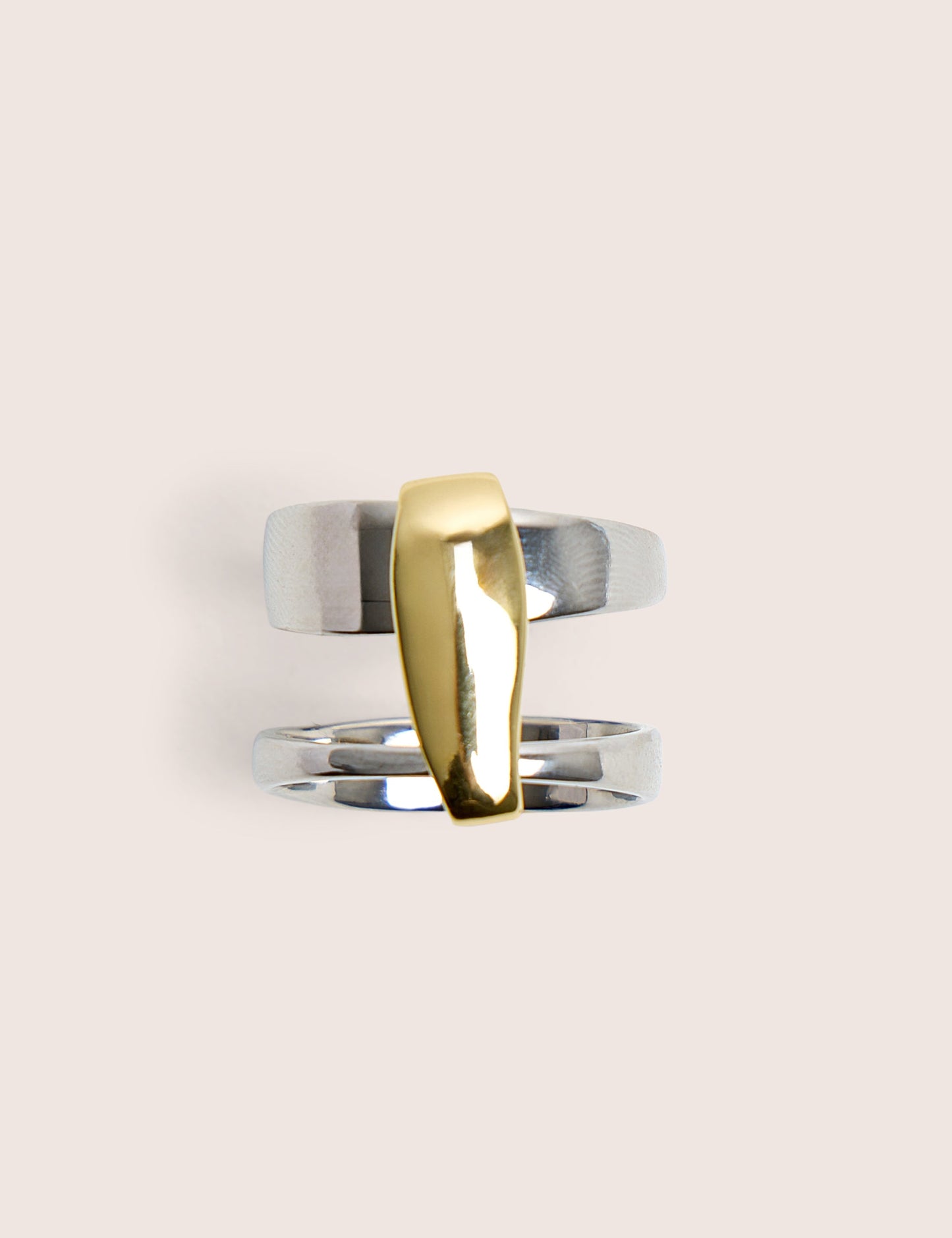 Silver and Gold Abstract Ring