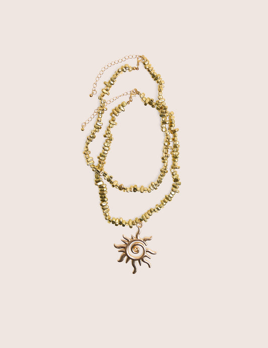 Layered Sunshine Necklace in Gold