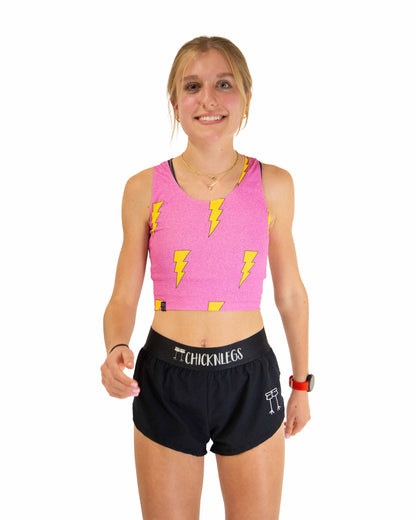 Pink Bolts PWR Crop Top