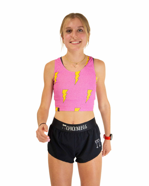 Pink Bolts PWR Crop Top