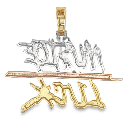 Large Hustle Luck Diamond Pendant 3.50cttw 10K Gold 3 Tone